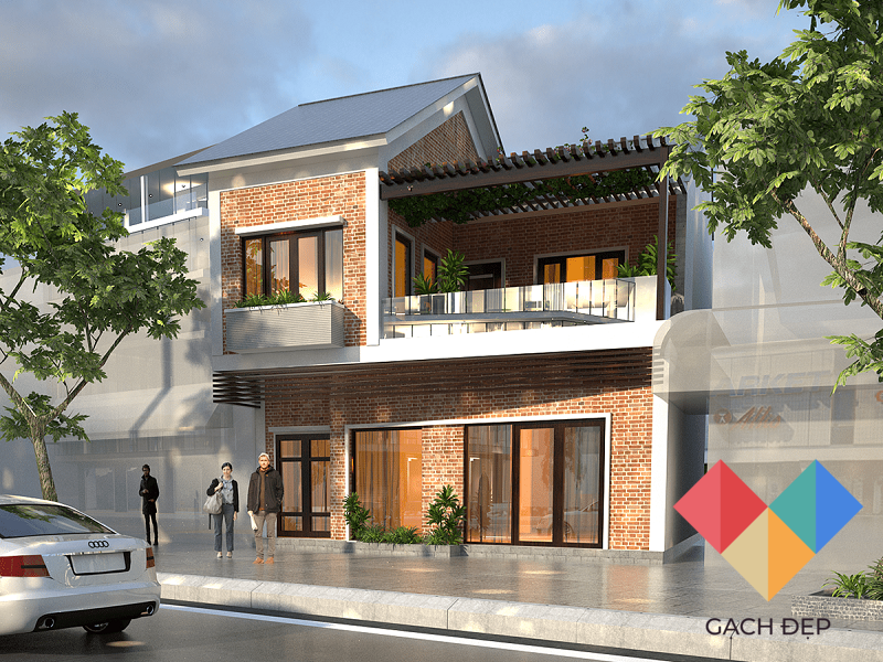 Những mẫu nhà có gạch ốp mặt tiền đẹp mắt nhất