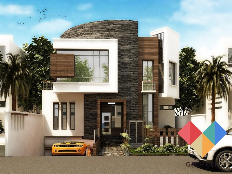 Những mẫu nhà có gạch ốp mặt tiền đẹp mắt nhất
