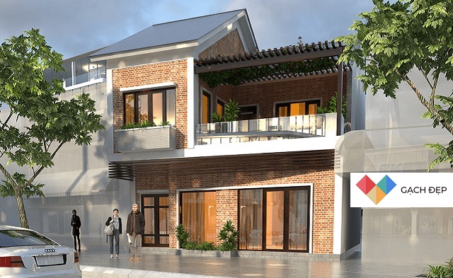 Gạch thẻ ốp mặt tiền giúp không gian đẹp hoài cổ