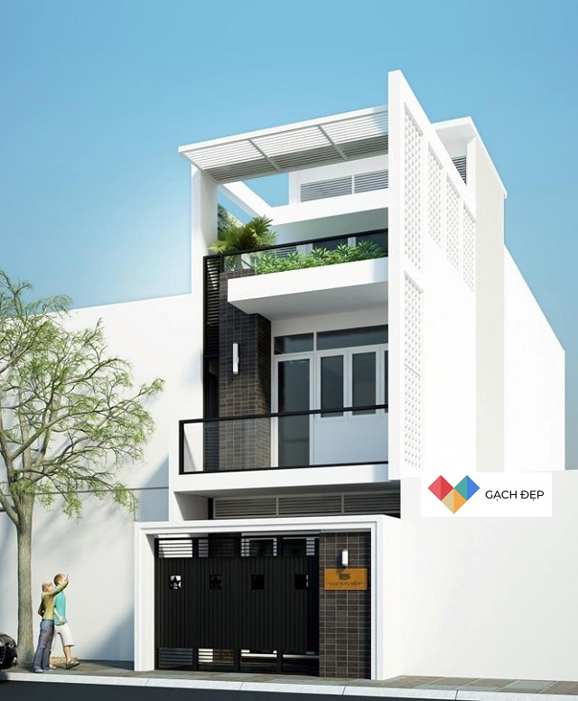 Mẫu gạch ốp mặt tiền giả cổ giúp nhà ống đẹp trang nhã, lịch sự và ấn tượng